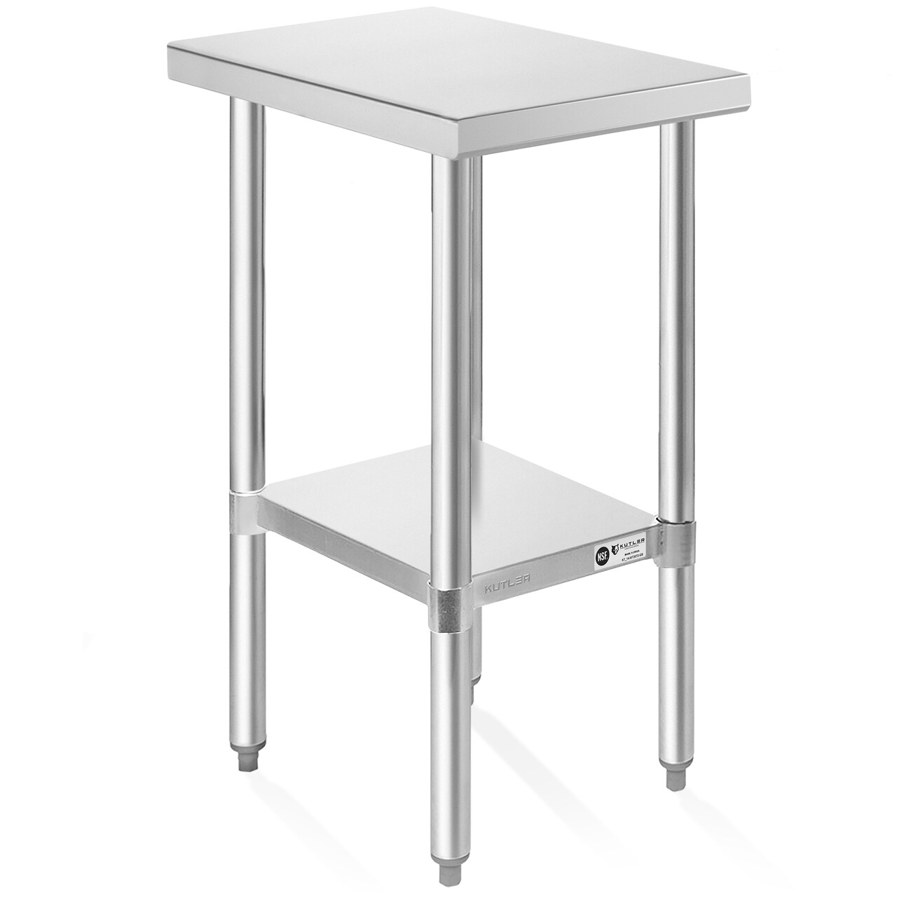 KUTLER Stainless Steel Table, NSF Heavy Duty Commercial Kitchen Prep and Work Table with Undershelf for Restaurant, Hotel, Home